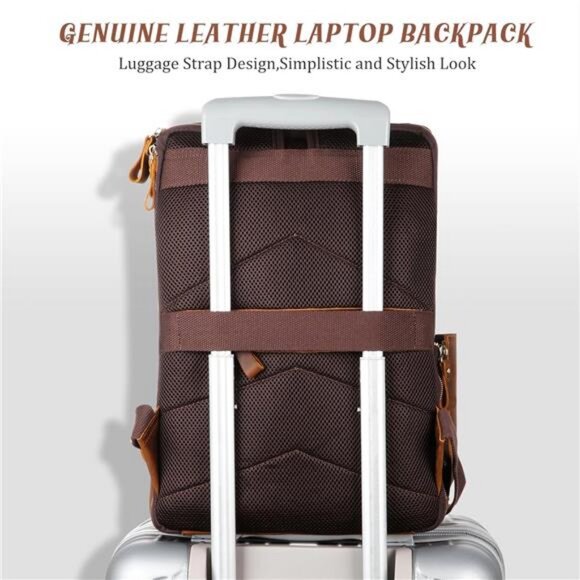 Full Grain Leather Backpack 15.6\